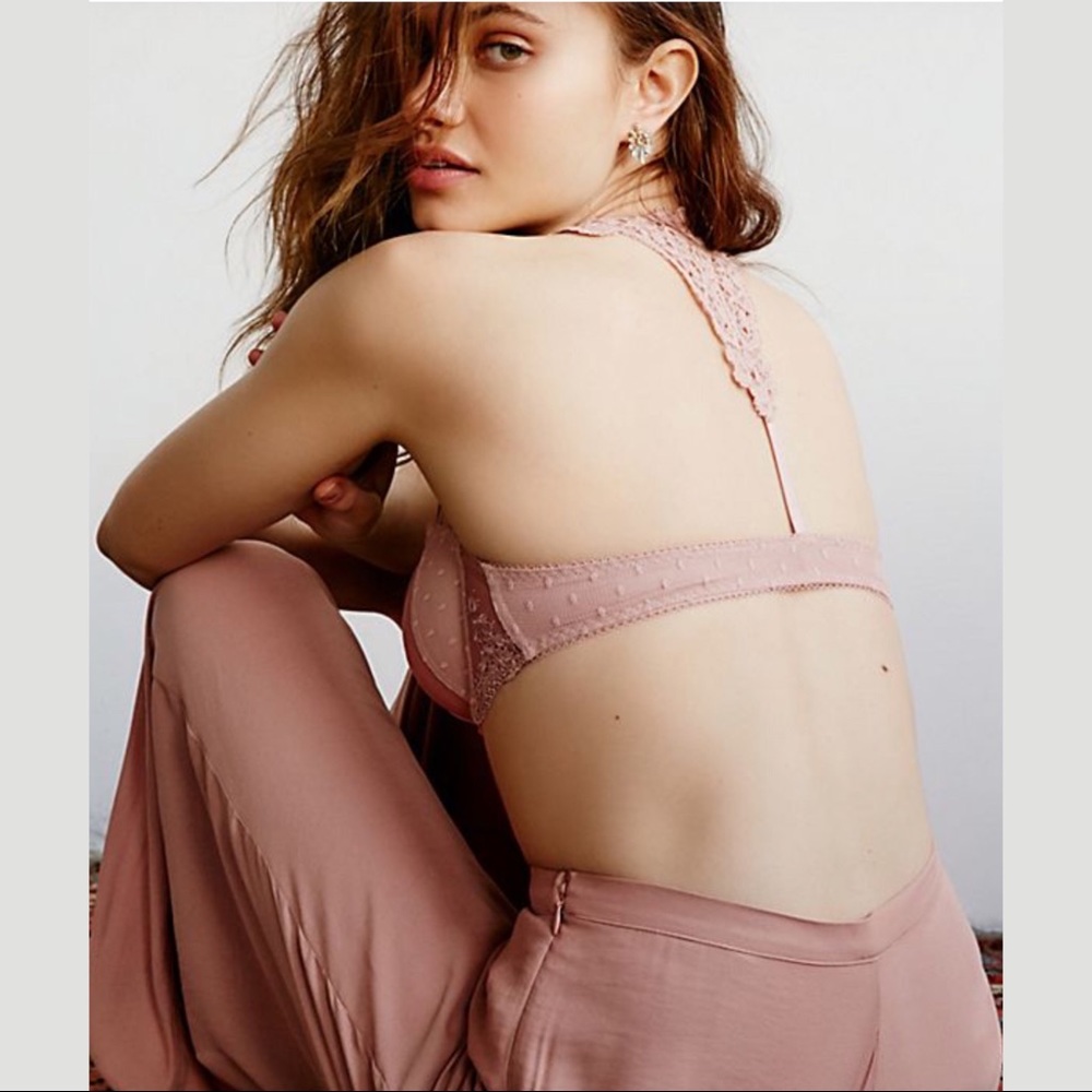Free People Intimately Pink Lace Underwire Bra